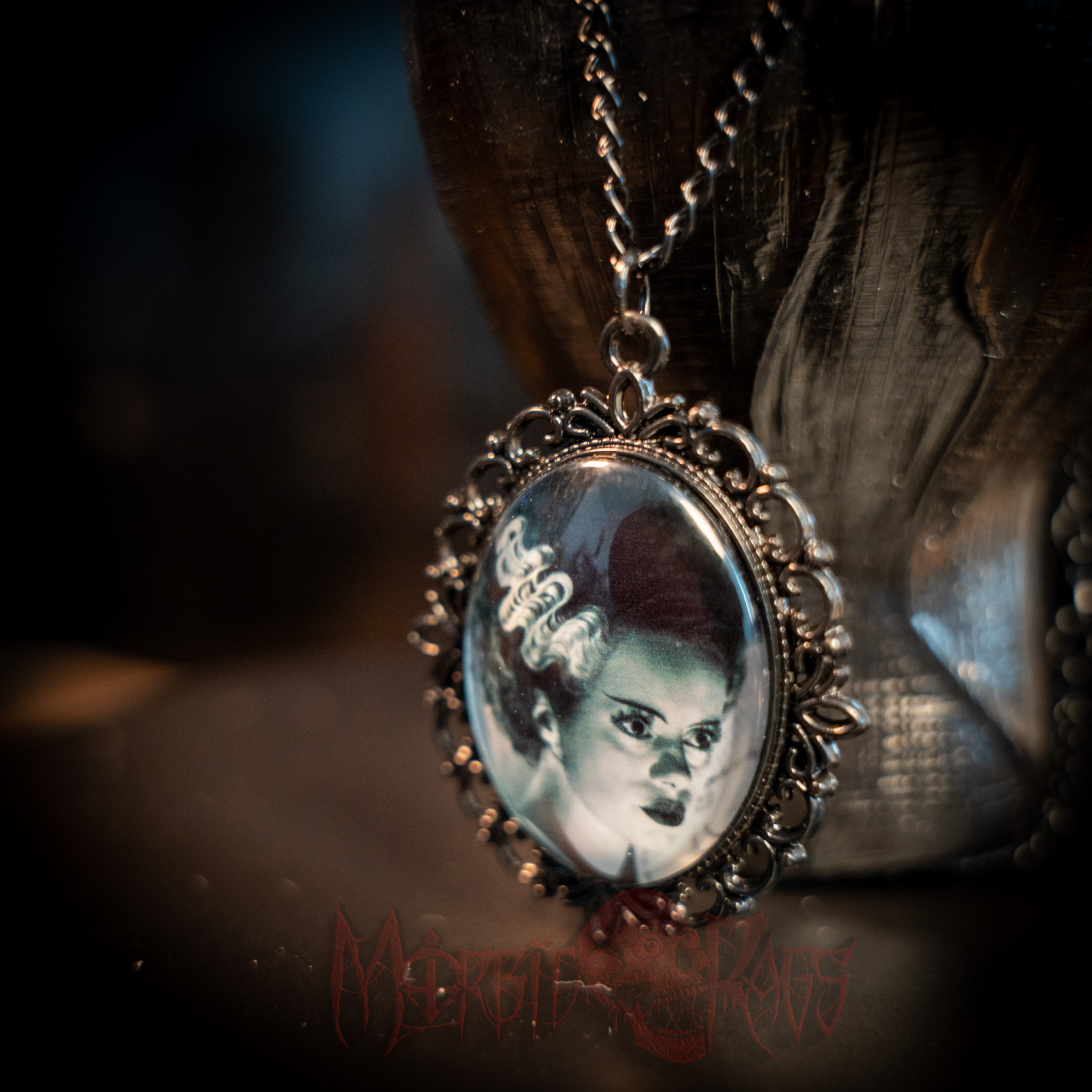 Bride of Frankenstein Necklace Front