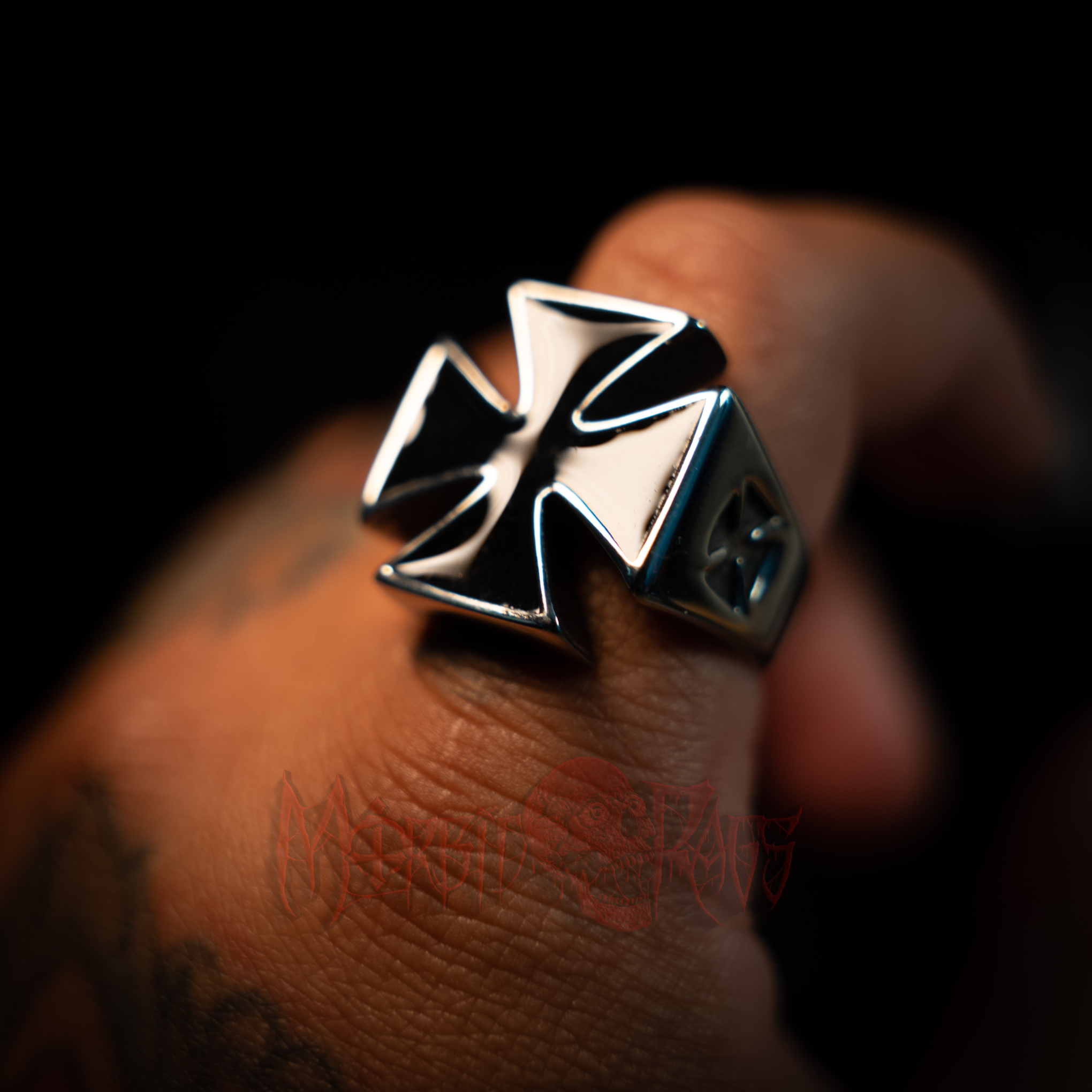 Edwin Iron Cross Ring Front