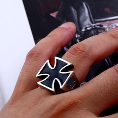 Edwin Iron Cross Ring Front | Morbid Rags