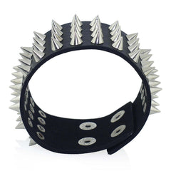 Four Row Stud Leather Bracelet Side