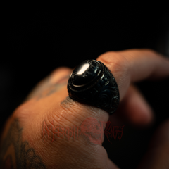 Wulfric Black Stone Ring Front